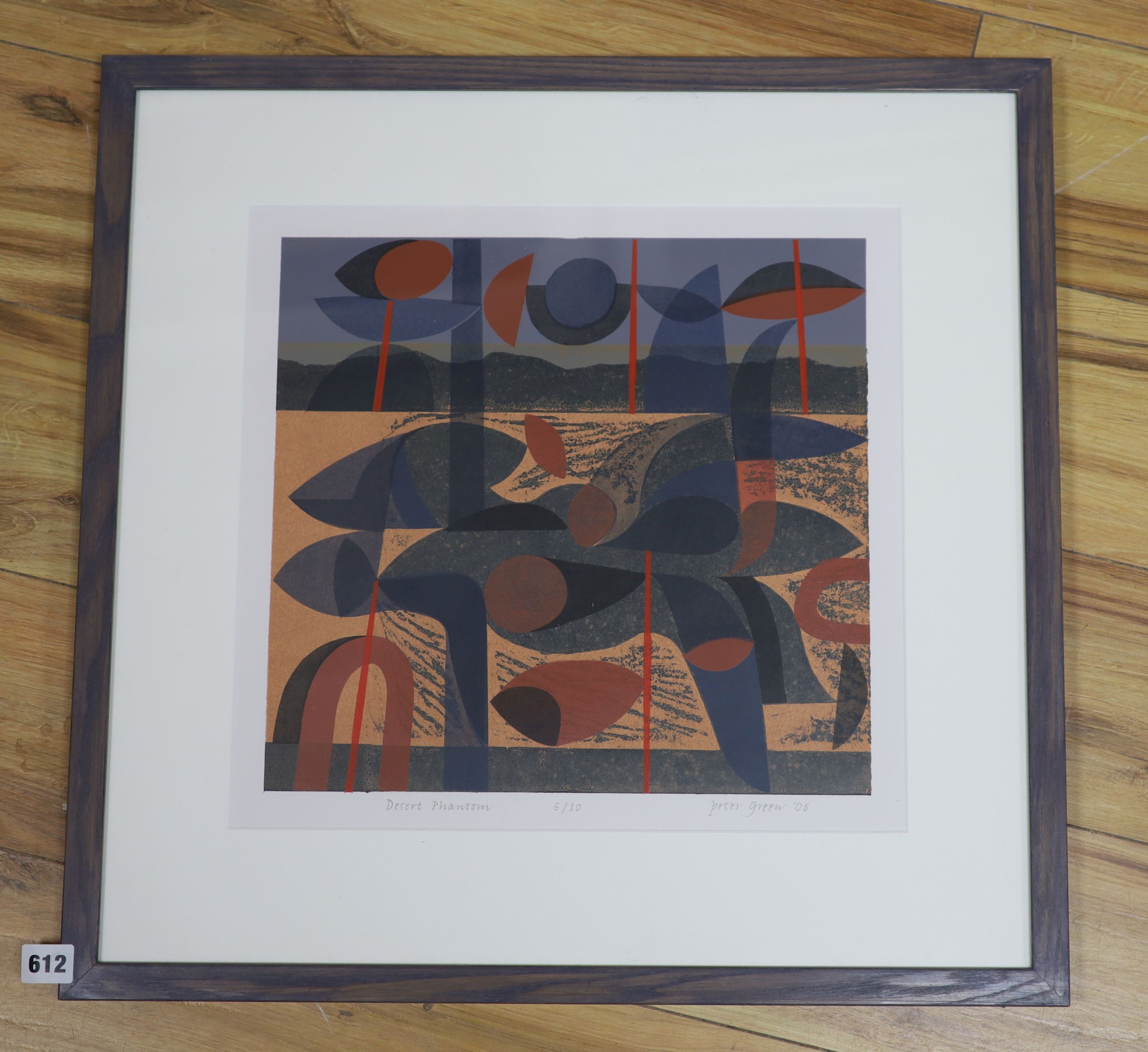 Peter Green OBE RE (b.1933), limited edition print, 'Desert Phantom', signed in pencil and dated '06, 6/10, 33 x 35cm